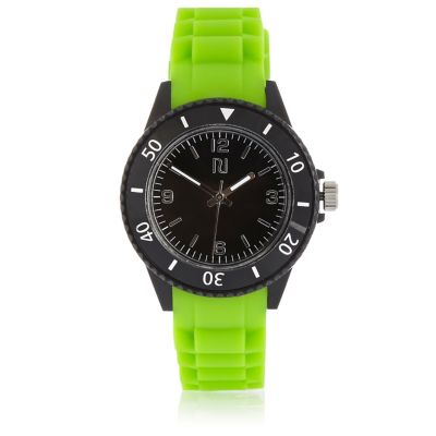 Boys green rubber sporty watch